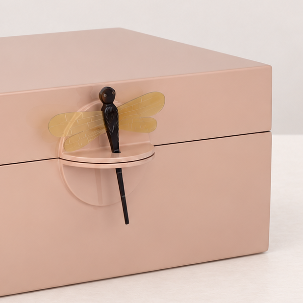 Caja Libélula Rosa Empolvado