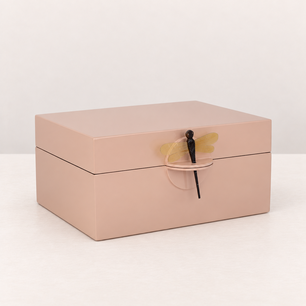 Caja Libélula Rosa Empolvado