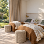 Puf Flore beige
